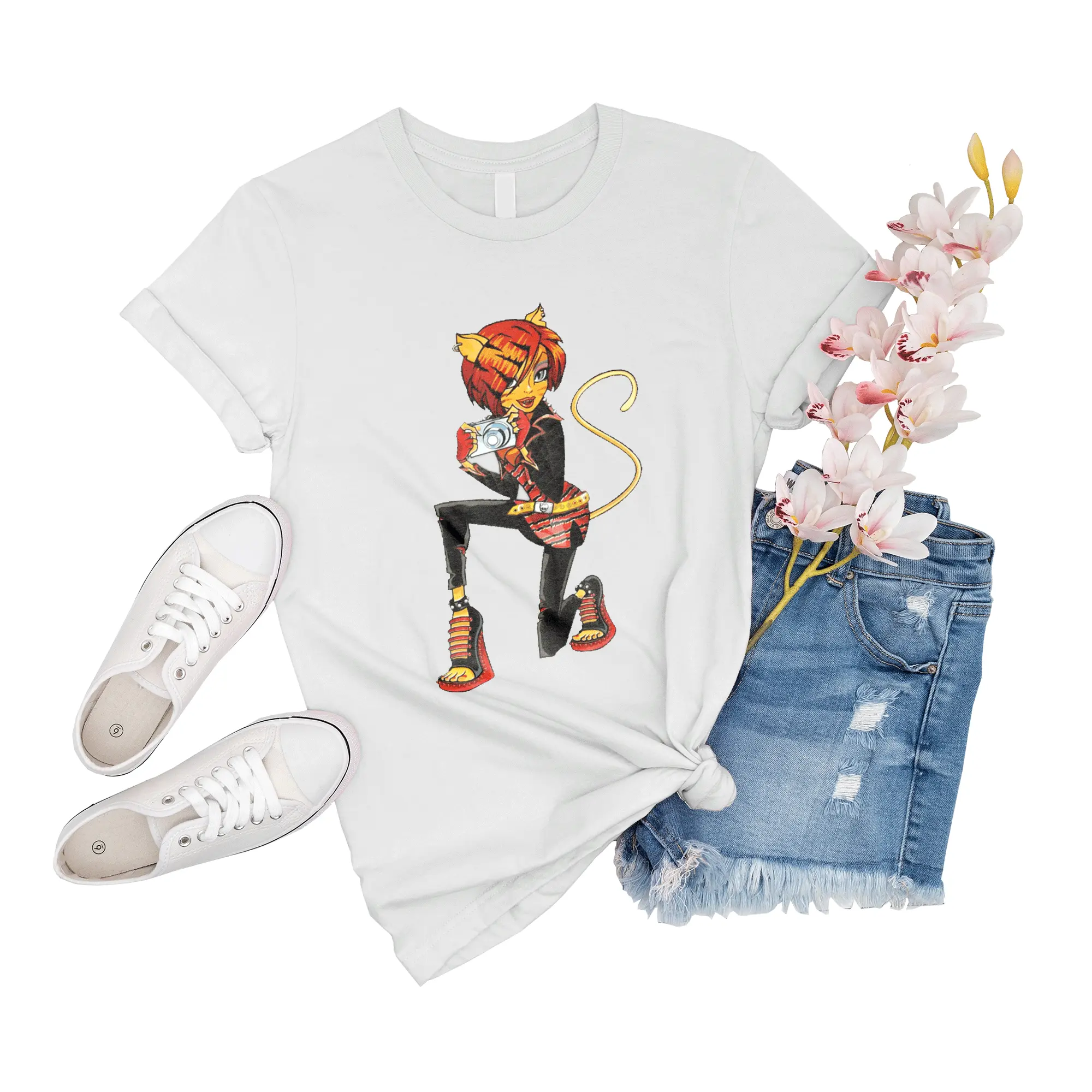 T-Shirt Unisex Monster High Toralei Toralei Stripe Boy Family Big Unisex Sleeve Event Friend Short Novelty Girl Tee Shirts