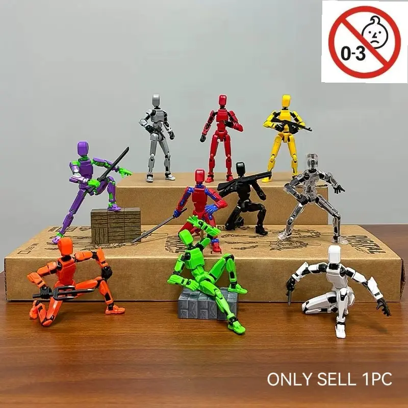 Multi-Jointed Action Figure Toy, 3D Printed Robot Building Blocks, DIY Stress Relief Puzzle Model Kit, Jointly Moveable Parts, Articulated Fidget Figurines, Articulating Figures, Movable Figurines