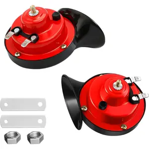 NKDR 12V Dual Snail Air Horn Kit – Electric Car Horn Replacement Set with Mounting Hardware for Cars, Trucks, Motorcycles