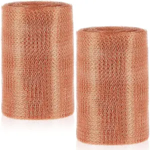 8" x 100 ft Copper Mesh Rodent Control Copper Wool for Slugs Rustproof DIY Hole Filler Pure Wire Mesh for Bat Snail Bird Pest Rodent Control Gap Blocker Fill Fabric Hole Blocking Gardening