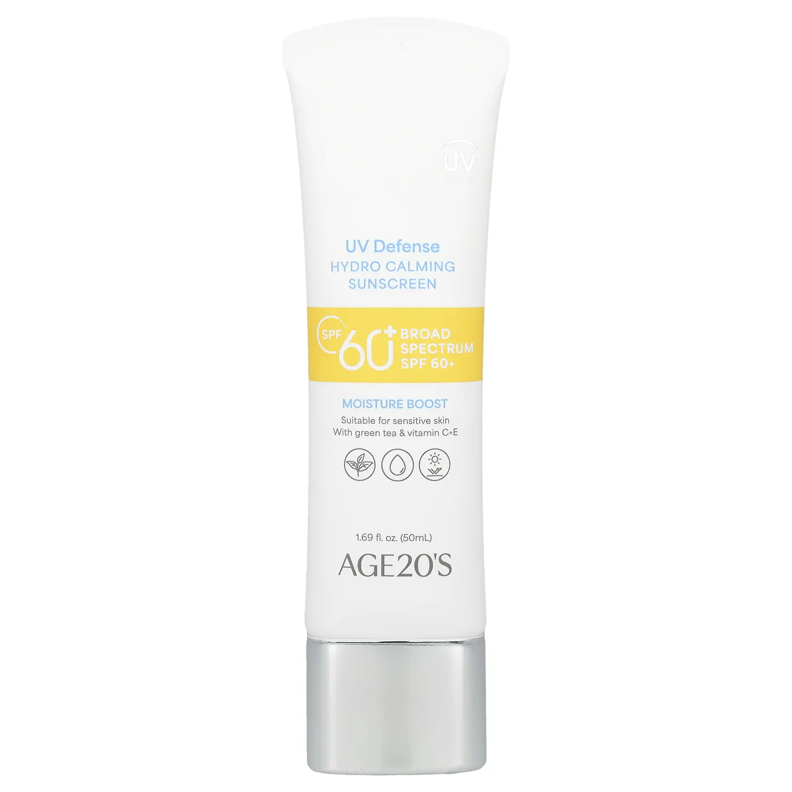 AGE20'S UV Defense, Hydro Calming Sunscreen, SPF 60+, 1.69 fl oz (50 ml)