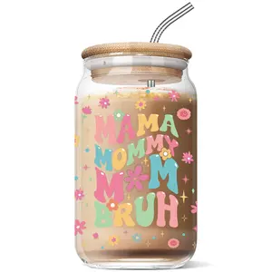 16oz Funny Coffee Glass Cup - Coffee Mug - Thoughtful Gift for New Mothers - Ideal for Christmas, Birthday Celebrations