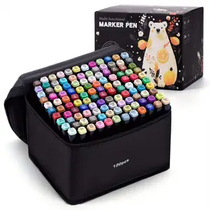 120 Colors Dual-Ended Marker Pens, Washable and Smudge-Resistant, Soft Watercolor Tips, Ideal for Office Note-Taking