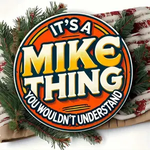 1pc Retro Mike's Business Metal Sign , Vintage Metal Wall Decor With "It's A Mike Thing You Wouldn't Understand" Design For Home.