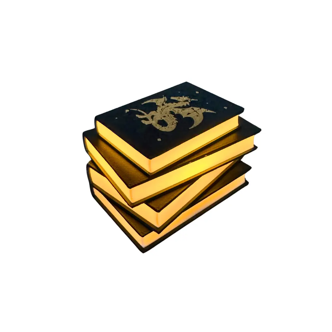 TinyBrights Light Up Book Stack: Fantasy Dragon Decoration Collectible by Chronic Concepts