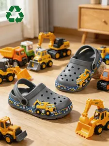 Cute Cartoon Eva Kids Sandals, Eco-Friendly Lightweight Non-Slip Beach & Indoor Shoes, Breathable Water-Resistant Soles for Boys & Girls, Lightweight Waterproof Sandals