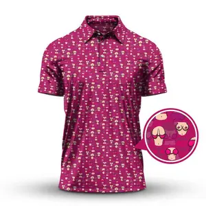 American Tatas Funny Golf Polo Shirt for Men – Crazy Pattern Golf Shirt, Humorous Golf Apparel Gift for Golfers