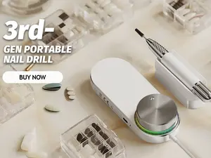 PULLYON PRM30000 Nail Drill with LED Indicator & Compact Design for Precision Manicure Pedicure Tool Elegant Pink Cuticles Third Generation Technology