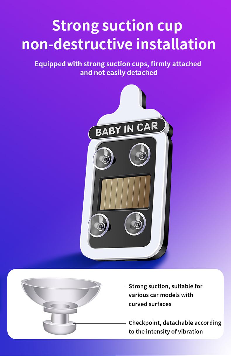 Car Baby Bottle Light Solar LED Decorative Warning Light, Triangle Window & Rear Window Interior Ambient Light, Baby On Board