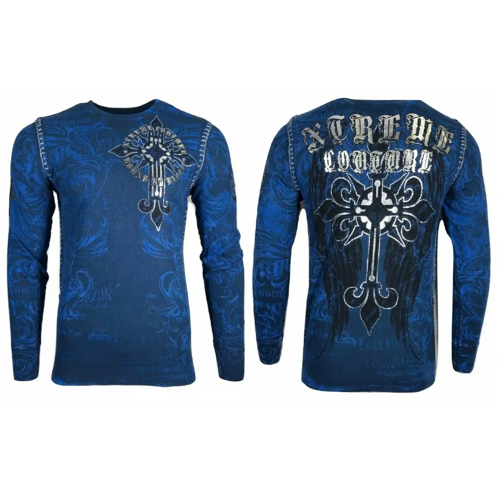 Xtreme Couture Men's Hercules Graphic Thermal Shirt - 100% Cotton Casual Longsleeves Top, Made in USA, All-Season Menswear