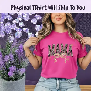 Mama Cheetah Print T-Shirt | Western Boho Mom Tee | Floral Graphic Shirt