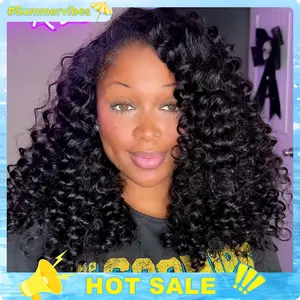 Vshow 3 In 1 Half Wigs Pre Wand Curls Kinky Straight Wigs Natural Blend Human Hair Wigs 250% Density Glueless Wigs For Beginners #Summervibes