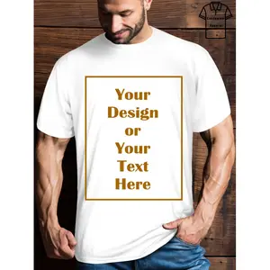 Plus-Size Custom Photo T-Shirt Personalized with Your Own Photo/Text/ - Custom Design Your Own Shirt Suitable for Dad, Grandpa, Boyfriend - Ideal for Valentine's Day, Father's Day, Birthday Gifts - Loose Fit Retro Streetwear Style, Machine Washable