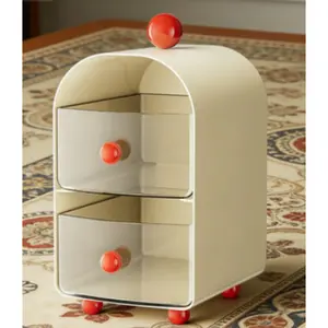 Double-layer drawer-style multifunctional storage box, compact countertop organizer, suitable for home coffee stations, kitchen snack counters, and office pantries.