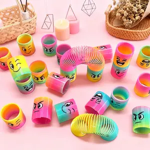 12/24/36/48 PCS Autumn And Winter Rainbow Party Gifts, Mini Plastic Toys In Random Shapes And Colors, Decompression Coil Mini Spring Elastic Pop Tube Toys, Stress Relief, Suitable For Birthday Gifts, Carnival Award Birthdays, Gift Bag Fillers