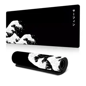 Wave Pattern Mouse Pad, 1 Count Anti-slip Rubber Base Mouse Pad, Large Gaming Mouse Pad, Office Accessories, Non Slip Mousepad