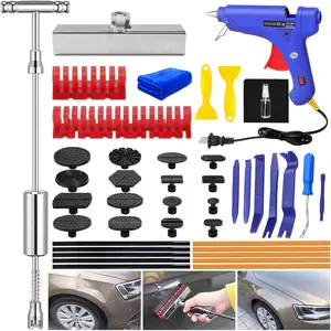 Portable Paintless Dent Repair Kit - Puller with 100W Glue Gun & 20+ Tools for Dings on Cars, Trucks