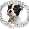 Silver Diamond Cuban Link Dog Collar - 13mm Wide, 16/18/20 Inches, Cool & Outstanding Hiphop Pet Neck Jewelry, All Seasons Accessory for Small/Medium/Large Dogs (Birthday Gift Option)