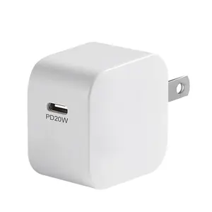 Us Plug 20w PD Charger Block, Mini Foldable Fast Charger Adapter, Safe Power Adapter for Mobile Phones & Smart Devices, Compact Design