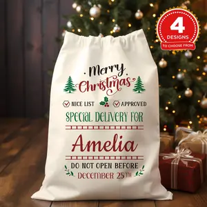 Personalized Santa Delivery Bag – Custom Christmas Gift Sack