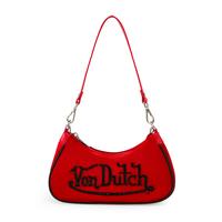 Red and Black Rhinestone Shoulder Bag