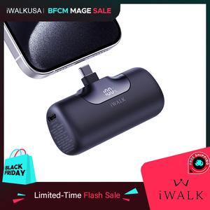 iWALK 5500mAh Portable Charger, 22.5W USB-C Mini Fast Charging Power Bank for iPhone 16 Pro Max, iPad, Samsung S24/S23 – Pink