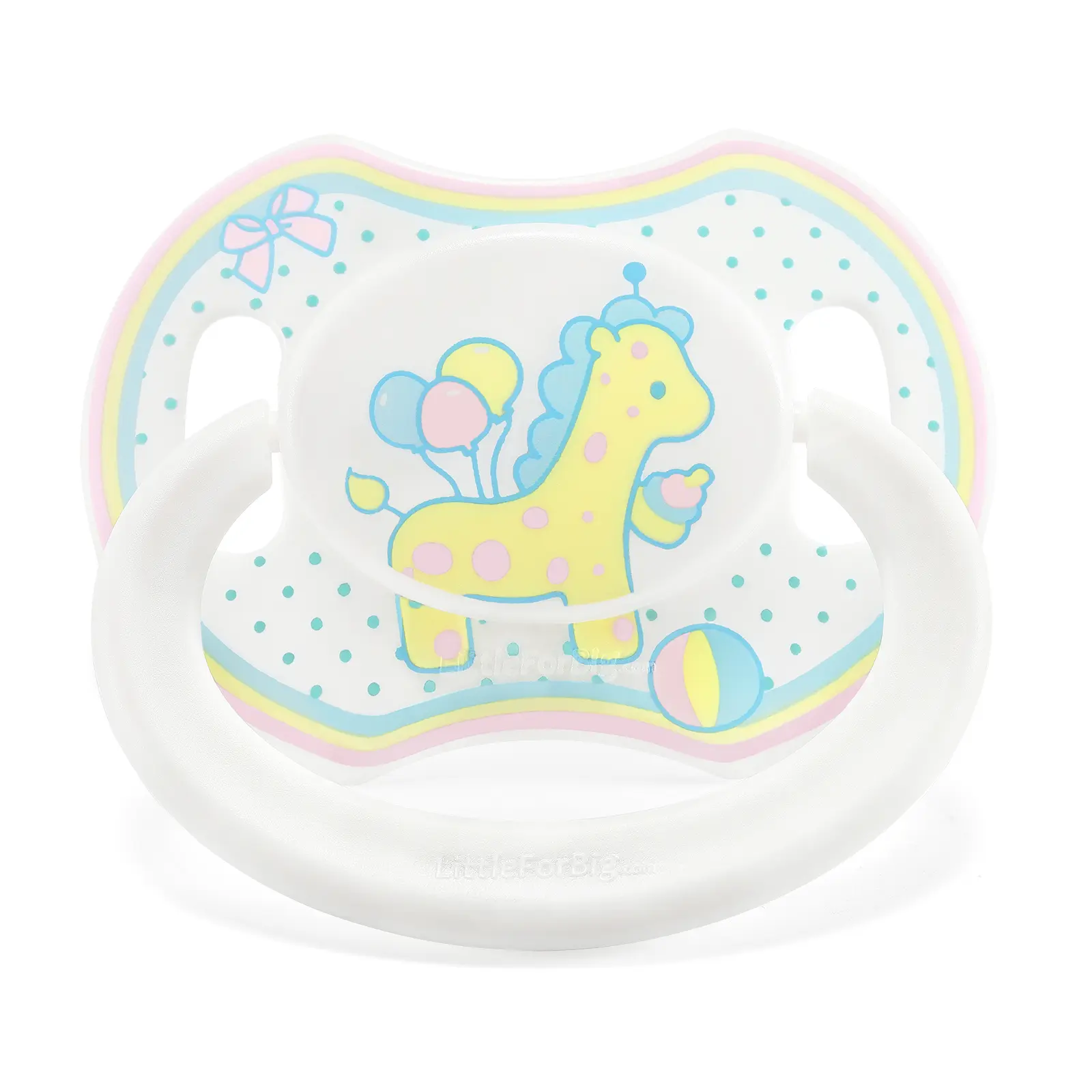 LittleForBig Adult Baby Diaper Lover Bigshield Generation-ll Giraffe Yellow Pacifier with Clear Silicone Nipple & Dust Cap for Comfort & Stylish Design