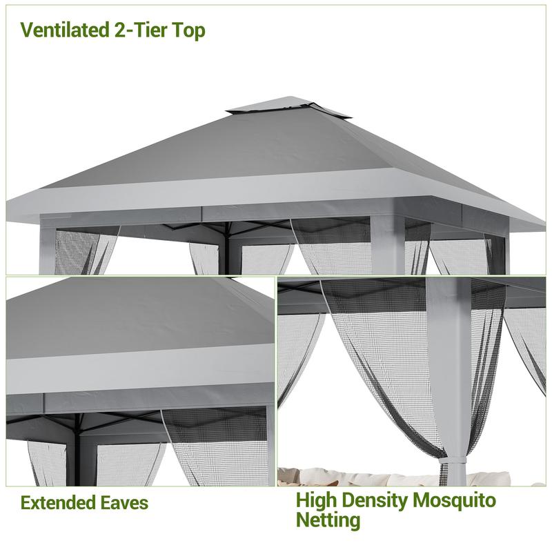 GARVEE Hard Top Gazebo 13 x 13 feet, Green Color
