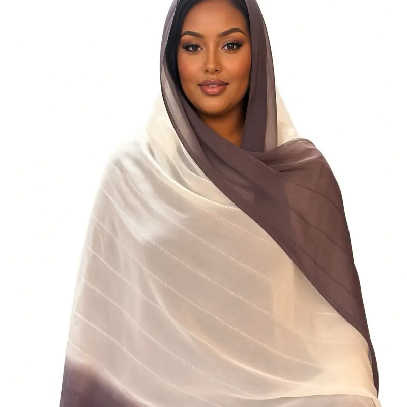 Lady's Modest Muslim Scarf - Beautiful Design & Mixed Color, Long Sleeve Compatible, Fringe Detail, Lightweight, Soft Warm Shawl