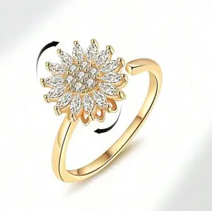 Sunflower Fidget Anti-Anxiety Ring - Unique Design for Stress Relief and Mindfulness