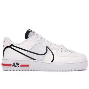 Nike Men's Air Force 1 React White Black Red, from StockX