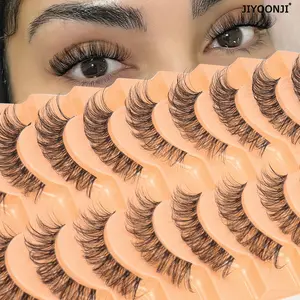 Natural Invisible Strip Eyelashes, Cosmetic False Lashes, Ultra-Thin Design, Easy Application, Lightweight Comfortable, Perfect for Daily Wear, 10 Pairs