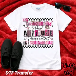 For complaints about attitude please contact manufacturer DTF Transfer Direct to Film Ready to Press Hot Peel Transfer for Pocket Designs Koozies Hats Quality Xtool Apparel Printer