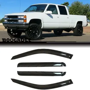 Original 4pcs Wind Deflectors, Outside Mount Rain Guards,Window Visors fit on 92-00 Chevy/GMC C/K 1500/2500/3500 Crew Cab Pickup 92-99 Suburban 95-99 Tahoe/Yukon 99-00 Escalade 94095