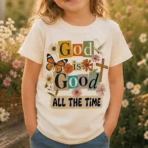 God Is Good All The Time Christian T-Shirt, Faith Floral Butterfly Dove Cross Inspirational Religious Tee, Church Gift Shirt, Vacation Shirt, Gift for Boys Girls, Unisex Graphic Tee, Trending Tee