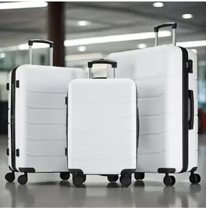 Set of 3 Hardside Luggage, Expandable Rolling Luggage with TSA Lock and Spinner Wheels, White Set of 3 Hardside Luggage, Expandable Rolling Luggage with TSA Lock and Spinner Wheels, White