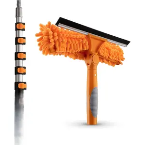 5-24ft Window Washing Kit with Extension Pole (30+ Foot Reach) // Window Cleaning Tool & Window Washer  with Telescopic Extension Pole //  Indoor Outdoor Window Washing Equipment