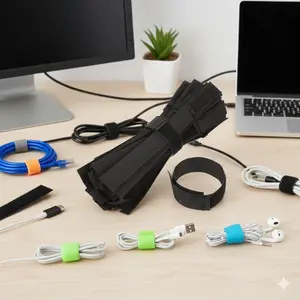 Reusable Heavy-Duty Cable Ties Kit, Strong Tension Eco-friendly Anti-Slip Wire Management, durable Cord Organizer for Home Office Car Repair, Multi-Size Anti-Tangle Data Cable Holder.