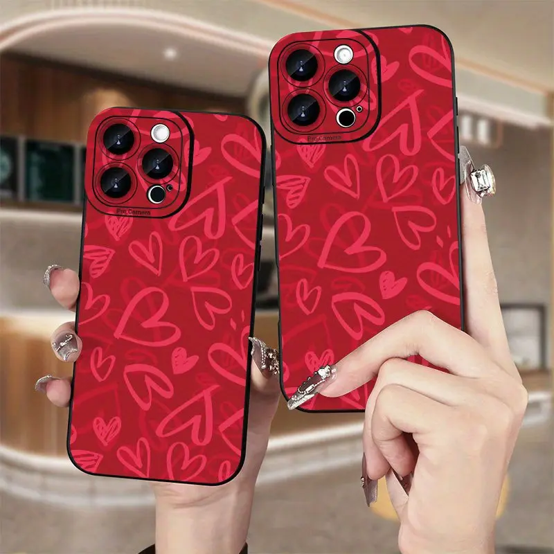 Black-Eyed Valentine's Day Heart TPU Smartphone Case - Protective Cover, Protector Casing, Mobile Phone Accessory for Full Protection, Fits iPhone 11,12,12 Mini,13,13 Mini,14,15,16,16E,17,X,XS,XS Max - Ideal Birthday Gift for Loved Ones,summerwins summerw