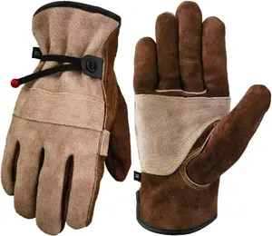 Leather Work Gloves for Men or Women. Large Glove for Gardening, Tig/Mig Welding, Construction, Chainsaw, Farm, Ranch, etc.