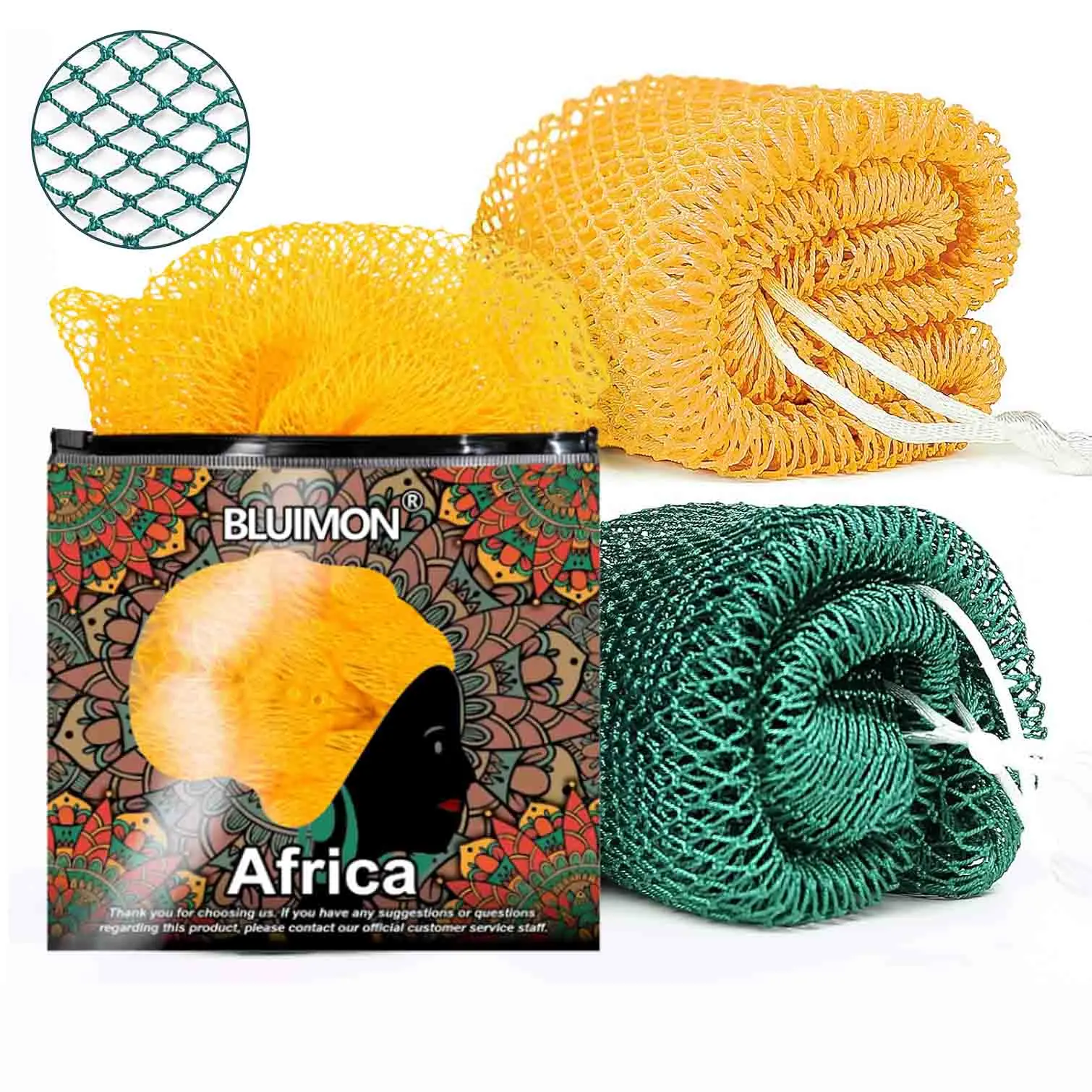 Authentic African Exfoliating Net Bath Sponge 45" Length Sustainable Beauty Tool for Smooth Skin Ethically Sourced from Nigeria Water Proof Personal Cleaning