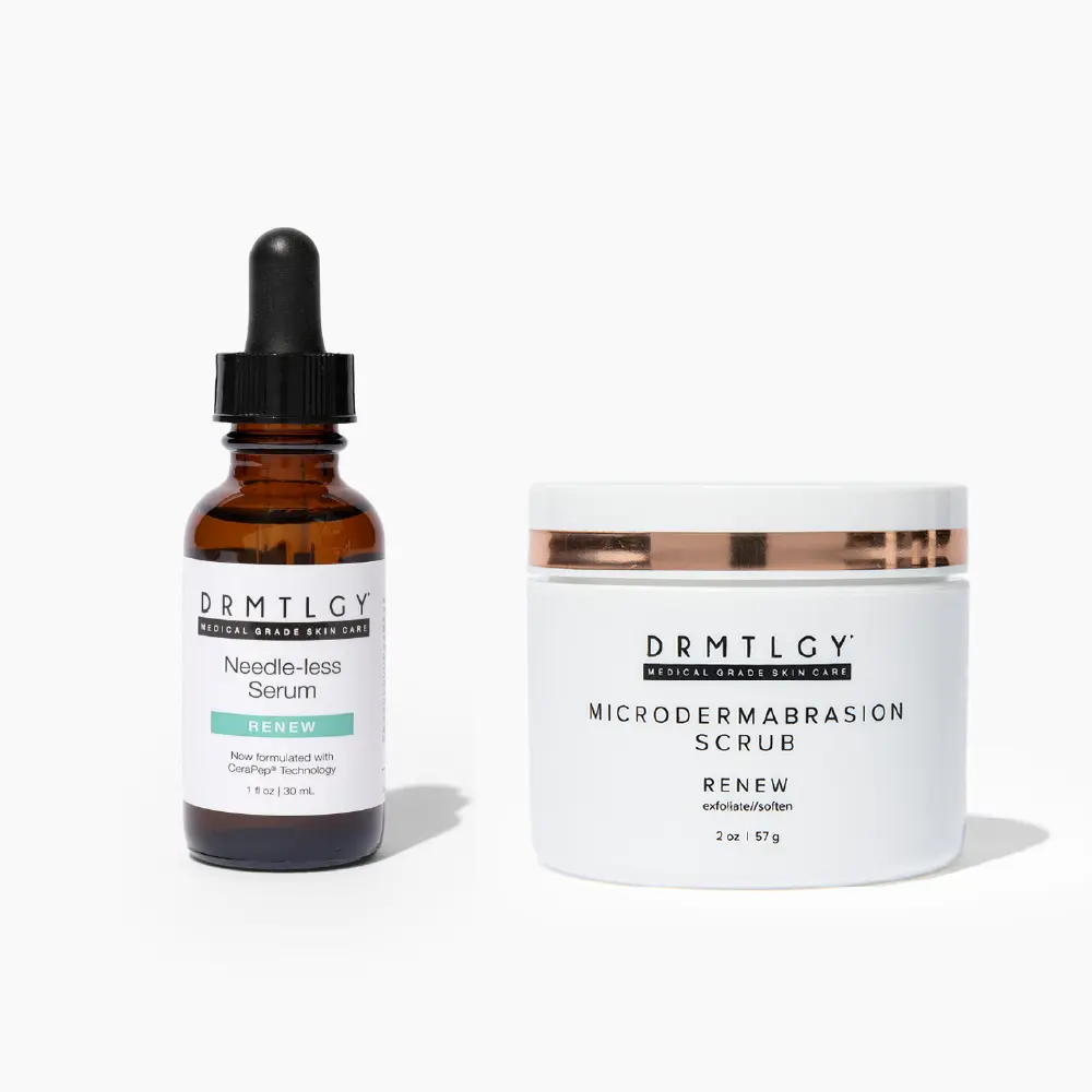 DRMTLGY Polish + Plump Set - Needle-less Serum and Microdermabrasion Scrub DRMTLGY Polish + Plump Set - Needle-less Serum and Microdermabrasion Scrub