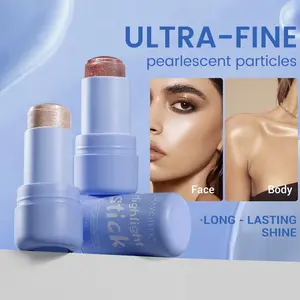 Shimmering jelly highlighter stick, full-coverage concealer blush, waterproof and sweat-resistant, natural glow, easily suitable for all skin tones, delicate texture, long-lasting shine