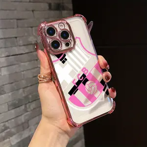 Football Club for B-Barce Phone Case Suitable for iPhone 17 16e 16 15 14 13 12 11 Mini Pro Max Anti Fall Transparent Soft Back Cover, Shockproof Cover, Uv Printed Design, Lightweight Cover, Casual Users, Iphone Users