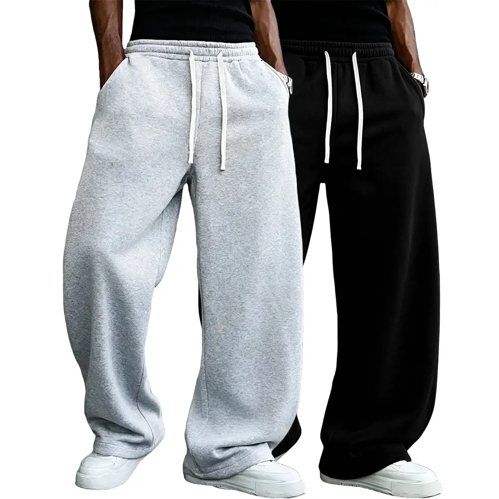 Men’s solid-color fashion athletic pants suitable for all seasons; straight wide-leg street dance casual pants; comfortable long loungewear pants; plus-size casual athletic pants—fashionable Men’s solid-color fashion athletic pants suitable for all seasons; straight wide-leg street dance casual pants; comfortable long loungewear pants; plus-size casual athletic pants—fashionable