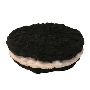 Chocolate Cookie with Cream Filling Plushy - Black Cookie with Cream Filling, Soft and Plush Texture