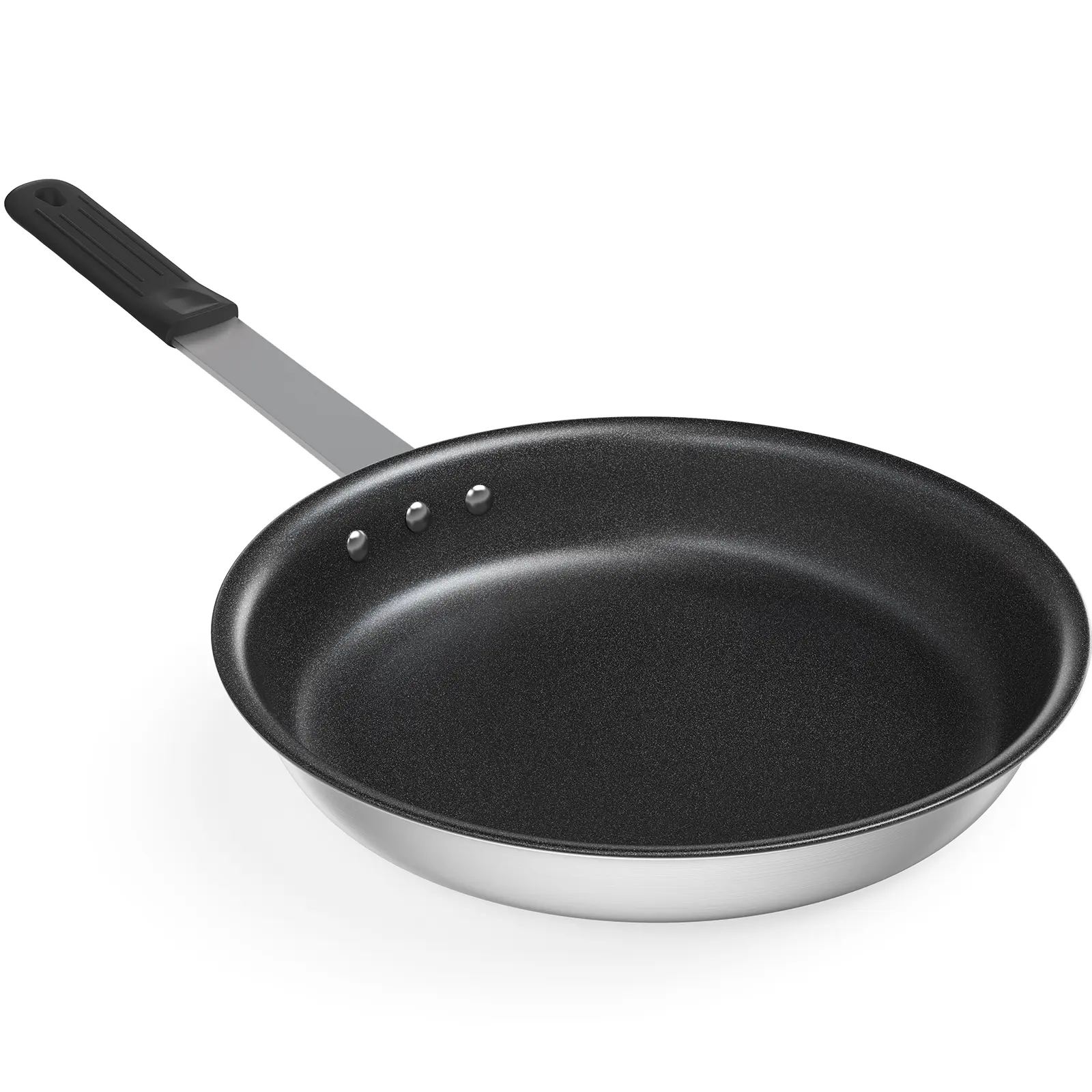 Non Stick Frying Pan, Heavy-Gauge Aluminum Skillet with Reinforced Nonstick Coating, Red Handle, Dishwasher and Oven Safe