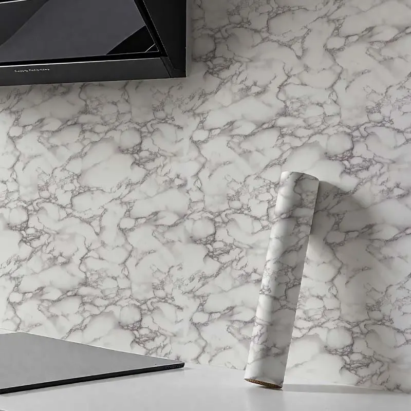 Large Size Self-Adhesive Removable Marble Texture Sticker Roll (23.62x393.70in) - Fantasy Bathroom Wall Foil, Kitchen Countertop Backsplash, Living Room Indoor Use Home Improvement DIY Wallpaper