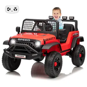 Kids Electric Ride-On Car, 12V Battery Truck with Parental Remote, 3 Adjustable Speeds, 5MPH Top Speed, Shock-Absorbing Spring Suspension, LED Lighting and Built-in Music, Ideal Holiday Gift