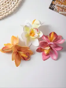 Tropical Sword Lily Flat Hair Clips, Tropical Hair Accessories, Set of 3 Artificial Flowers for Beach Holidays, Summer Parties & Valentine's Day Gifts